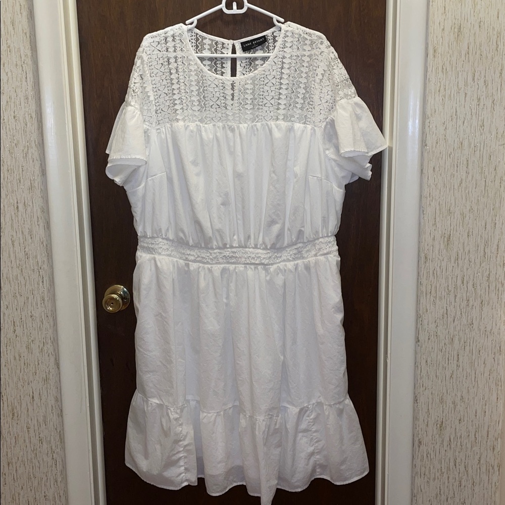 Lane Bryant size 22 white cotton summer dress